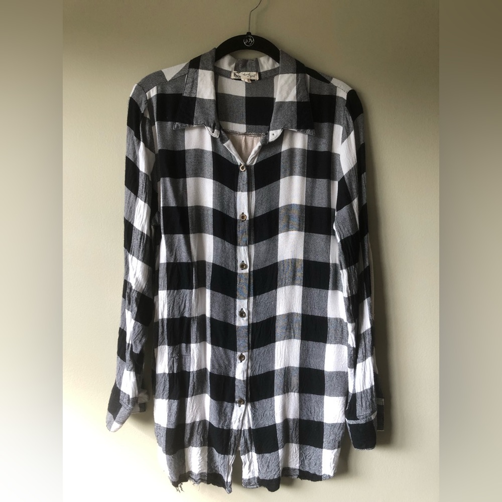 Lizard Thicket | about a girl Plaid Long-Sleeve with Knit Elbows and Back